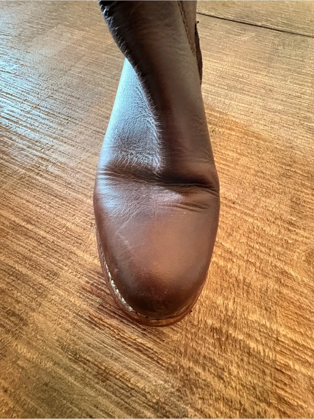 Two-Tone Leather Riding Boots in Brown and Black Beautiful, Sturdy Leather